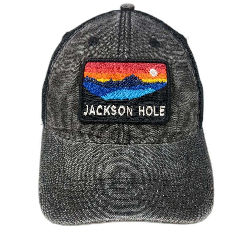 Legacy Trucker Hat Gray One Size Jackson Hole Mountain Sunset Mesh Snapback